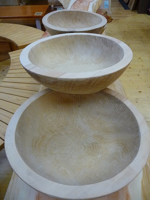 信州　秋山郷　義作　こね鉢　捏ね鉢　直径外径45㎝　無垢 そばパンうどん蕎麦木製